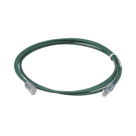 Cable de Parcheo UTP Cat6A CM/LSZH Diametro Reducido (28AWG) Verde 3 ft