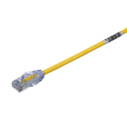 Cable de Parcheo UTP Cat6A Diametro Reducido (28 AWG) CM/LSZH Amarillo 8in (20.3cm)