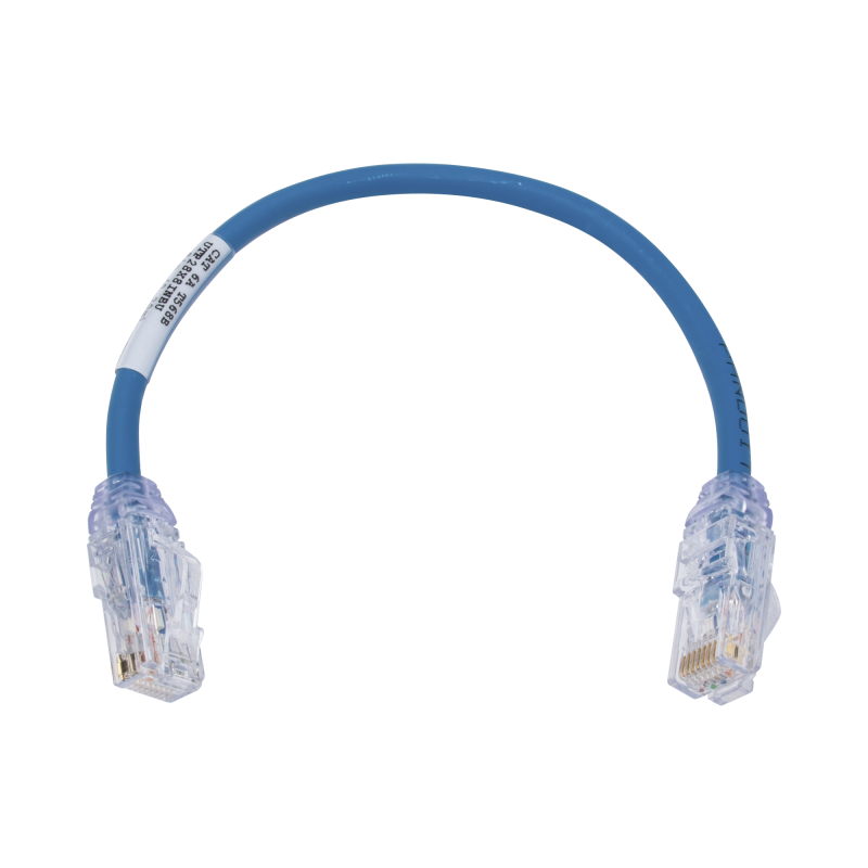 Cable de Parcheo UTP Cat6A Diametro Reducido (28 AWG) CM/LSZH Azul 8in (20.3cm)