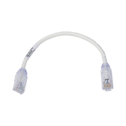 Cable de Parcheo UTP Cat6A Diametro Reducido (28 AWG) CM/LSZH Blanco Mate 8in (20.3cm)