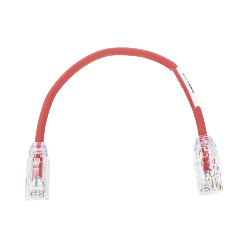 Cable de Parcheo UTP Cat6A Diametro Reducido (28 AWG) CM/LSZH Rojo 8in (20.3cm)