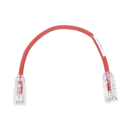 Cable de Parcheo UTP Cat6A Diametro Reducido (28 AWG) CM/LSZH Rojo 8in (20.3cm)