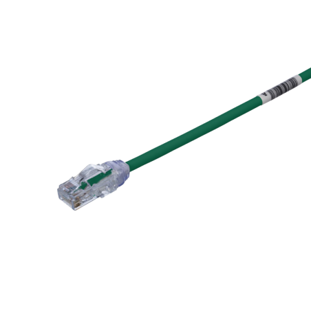 Cable de Parcheo UTP Cat6A Diametro Reducido (28 AWG) CM/LSZH Verde 8in (20.3cm)